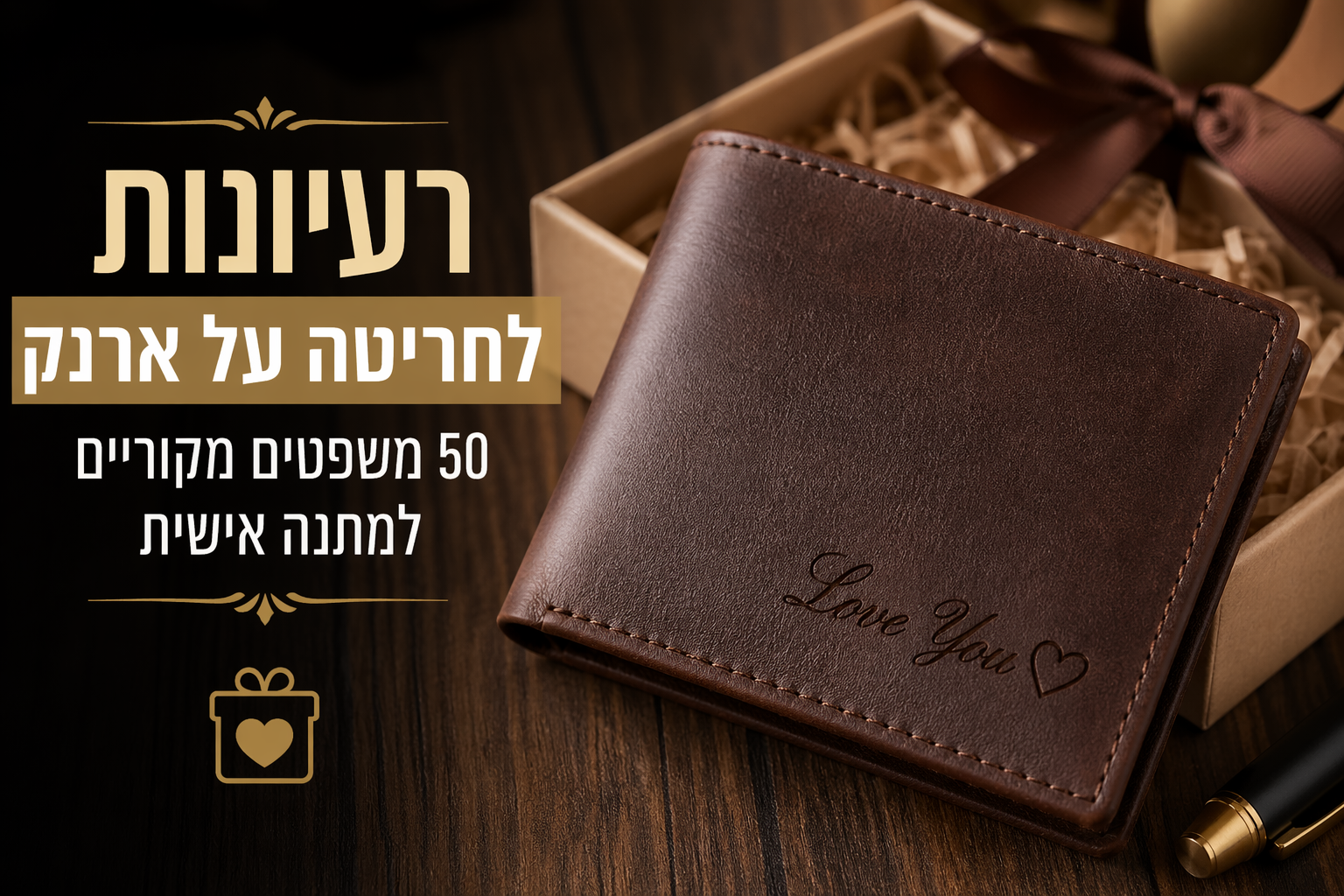 רעיונות לחריטה על ארנק מעור אמיתי מתנה אישית לגבר